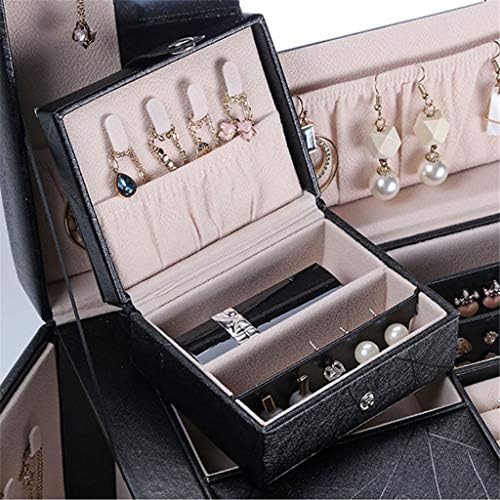 GSDNV kutija za nakit velikog kapaciteta s pet slojeva kože kozmetičke kutije za odlaganje nakita s višeslojnim kutijama za odlaganje
