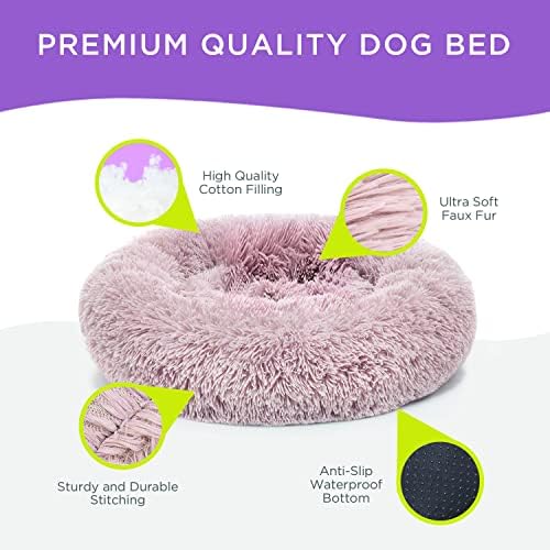 Zampa kućni ljubimci smiruju pseći krevet 56 inčni | Okrugli krevet za krafne za velike pse | Strojno pranje |