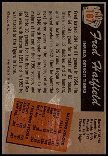 1955. Bowman 187 Fred Hatfield Detroit Tigers Fair Tigrovi