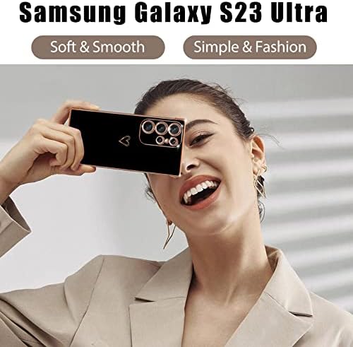 Szxyczl kompatibilan sa Samsung Galaxy S23 ultra 5g futrolom za žene djevojčice s luksuznim oblogom za zaštitu od pune kamere, Slatka