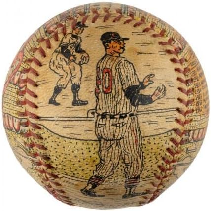 Prekrasna luka najava ručno oslikana George Sosnak narodna umjetnost potpisana bejzbol - Autografirani MLB Art