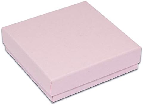 Thedisplayguys 100 -pak pamučni kartonski papir Silver Box kutija za nakit - ružičasta