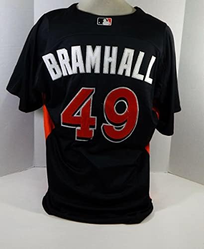 2012-13 Miami Marlins Bobby Bramhall 49 Igra Korištena Black Jersey St BP 48 DP18500 - Igra Korištena MLB dresova