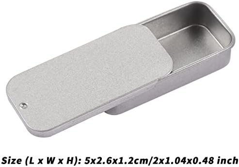 10pcs mini metalni Limeni spremnici s kliznim poklopcima prijenosna pravokutna kutija za balzam za usne čvrstog parfema začina srebrne