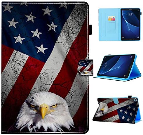 Kartica Galaxy A 8.0 2019. slučaj SM-T290/T295, Bald Eagle Retro American Flag uzorak novčanik PU LECHIL STANO FOLIJSKI SMID SMART