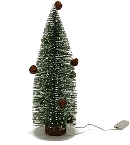 Cvhomedeco. Stolnica Mini Umjetno božićno drvce s zahrđalim zvonima i toplim bijelim LED svjetlima za božićne ukrase i sezonski dekor