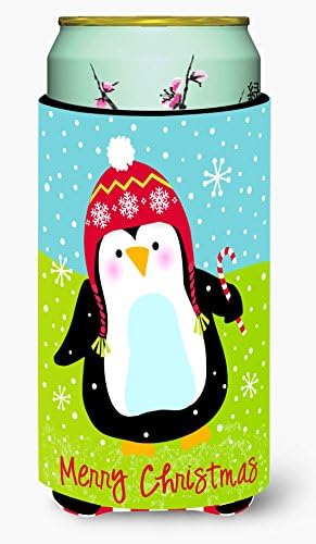 Caroline's Treasures VHA3015TBC Sretan Božić Happy Penguin Tall Boy Hugger, Can Cooler Shoove Hucger Stroj stroj za pranje pića za