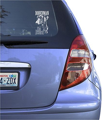 Prozirna vinilna naljepnica Doberman za prozor, pas pasmine Doberman Pinscher s neobrezanim ušima, umjetnički pečat znaka