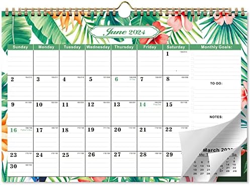 2023. Zidni kalendar, 18 mjesečnih zidnih kalendara siječnja 2023. - lipanj 2024., 17 x 12 Veliki kalendar s debelim papirom, vezanje