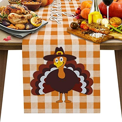 Dan zahvalnosti stol trkač - Turska ukrasi za večeru, 1 set posteljina Sezonalna jesenska kuhinja kuhinja za blagovaonicu Dekor za