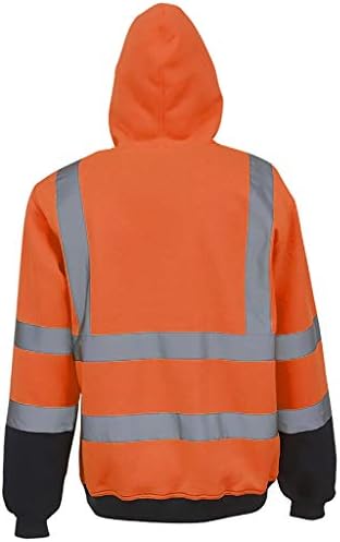 Wenkomg1 Unisex Hi Vis vanjski hoodie klasa 3 Reflektivna odjeća Sigurnost visoke vidljivosti dukserica jakna s kapuljačom dugim rukavima