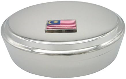 Tanko obrubljena Malezijska zastavica privjesak ovalni trostruki nakit