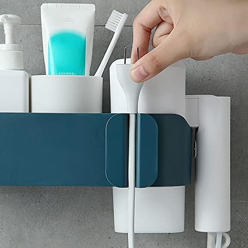 Likthione plastični zasučići za posuđe za kuhinjsku pult za sušenje kose, zidni nosač za sušenje za kosu za kupaonicu plastična multifunkcionalna