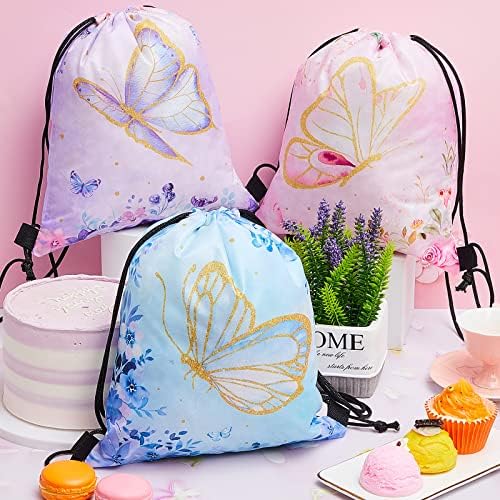12 paketa vrećica s vezicama s leptirima torbe za zabave s leptirima poklon vrećice sa slatkišima stilski pribor za zabave s leptirima