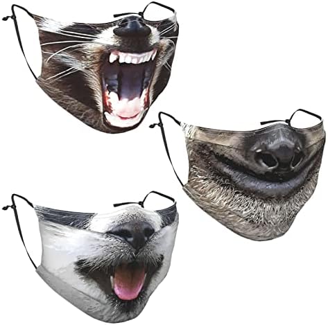 Ružna svinjska njuška Uniseks modna maska za lice 3kom višekratna periva maska za usta Bandana maska za prašinu sa 6 filtera