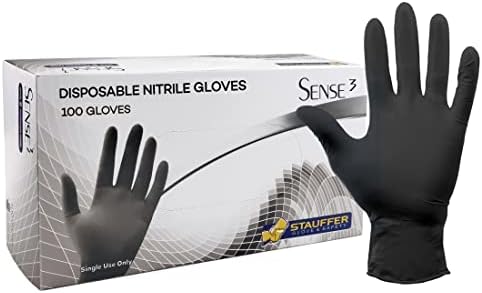 Crne jednokratne nitrilne rukavice, 3 mil, 83, bez lateksa, manžeta duga 9,5 inča, bez praha, izdržljiva
