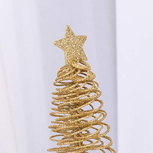 Abaodam mini željezna žica božićno drvce doma radna površina umjetno stablo s pet-šiljastim prijenosnim zvijezdama svečana tabletop