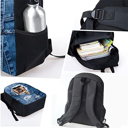 4-dijelni set školskih torbi za ispis smeđih Leopard usana, školski pribor, Torbe za ručak preko ramena, držač za boce s vodom, mali