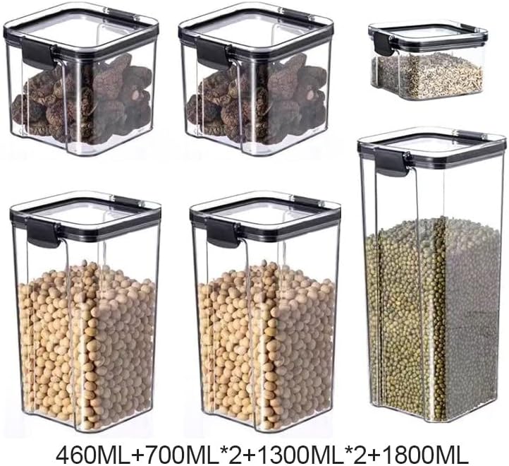6pcs kuhinjski spremnici kutija za začine organizator staklenke za skladištenje žitarica staklenka za rasute proizvode s poklopcem
