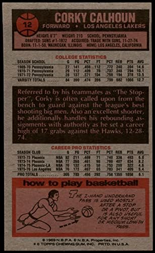 1976. Topps 12 Corky Calhoun Los Angeles Lakers Ex/MT+ Lakers U Penn