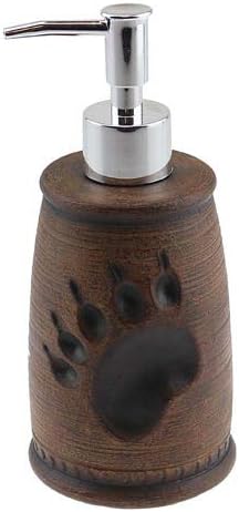Medvjeda šapa za ispis tekućeg sapuna Losion Pump dozator, 7,5 , smeđi ten, rustikalni dekor kupaonice