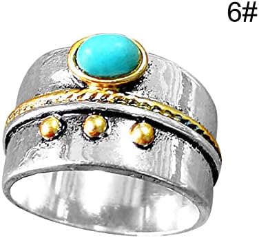 Šuplji prsten prstenovi za dječake s prirodnim dijamantima Darovi za Majčin dan srebrni prsten za Majčin dan tirkizni prstenovi za
