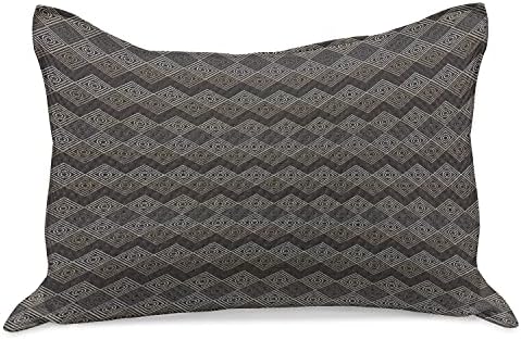 Lunometrijski geometrijski pleteni prekrivač jastuka, dijagonalni uokviren kvadrat usredotočen s točkicama, standardni poklopac jastuka