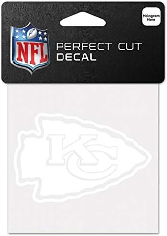 Wincraft NFL Kansas City Chiefs Decal4x4 savršeni rez bijeli naljepnica, boje tima, jedna veličina