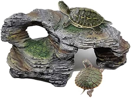 WishLotus kornjača za kornjače, čvrsta smola kornjača za penjanje simulacijom Sklonište platforme kornjača za baznu platformu akvarijski