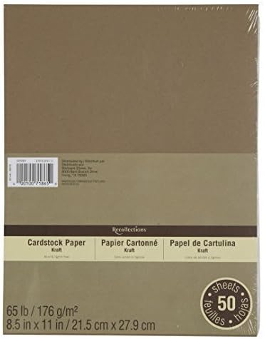 Paket vrijednosti papira od kartonskog papira, 8,5 x 11 u Kraft -u sjećanjima