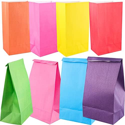Poklon vrećice za kraft papir za zabave 32pcs 8 duginih boja male kraft vrećice za slatkiše za krafne za krafne mini vrećice za poslastice