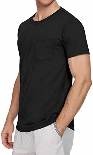 BMISEGM Ljetna muška haljina košulja muški okrugli vrat zakrpa džep majice kratki rukavi ljetni casual muškarci majice grafički