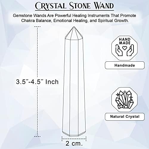 Veliki kristalni štapić, rubin kyanit kristalne točke Tower Wand Octagon 8 Faceted Prirodni dragulj prizme usmjeren na reiki čakra
