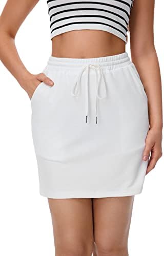 Milumia Žene casual Mini suknja s jakim suknjama za vježbu s džepom