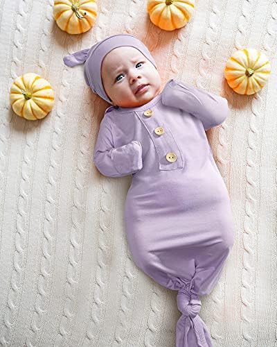 Novorođena dječja haljina, super mekana svilenkastog dojenčadi, dječja djevojka za spavanje s rukavicama, lukom i šeširom set