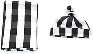 Bakar Robin Crno -bijeli bivol kabed pokrivač i set šešira, veliki prijemni pokrivač, šešir za novorođenčad