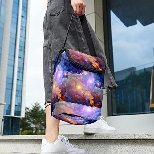 Ženska torba za ručak za muškarce, ženska kutija za ručak, svemirski šareni uzorak mliječna galaksija