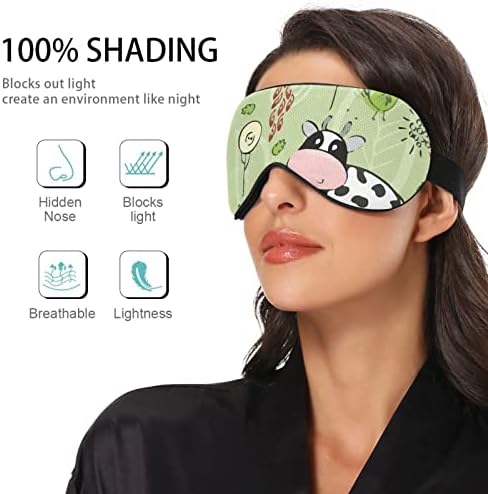 Unisex maska ​​za spavanje kawaii-cow-bird-art noćna maska ​​za spavanje Udobno pokrivanje nijansi za spavanje