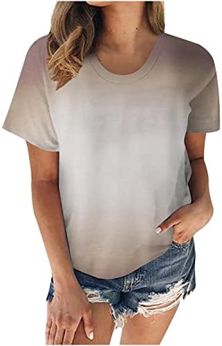 Annhoo kratki rukav za tinejdžerke Ljetne jesenske posade Grading gradijent grafičke prugaste bluze Thirt Juniors odjeća JN