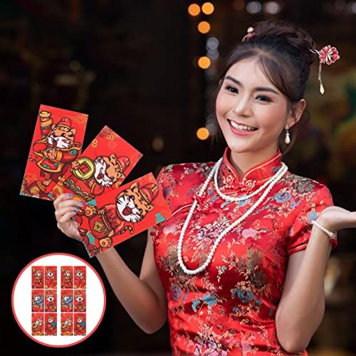 Kineski poklon Kineske novogodišnje crvene omotnice: 12kom 2022 lunarna godina sretni novčani paketi Proljetni festival Hong Bao pogledajte