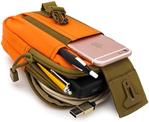 Bastex Univerzalni višenamjenski taktički pametni telefon Orange w/Army Green futrol EDC sigurnosni paket nosač vrećica za vrećicu