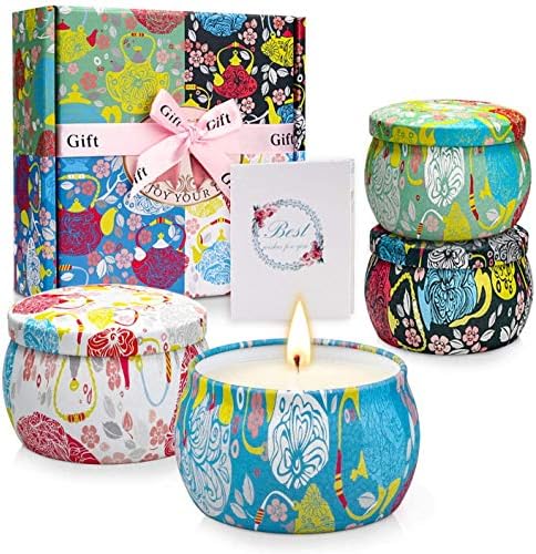 Svijeće, 4 pakete mirisne svijeće set za žene, svijeće za kućni mirisni sojini vosak svijeće za rođendan, godišnjicu, Majčin dan i