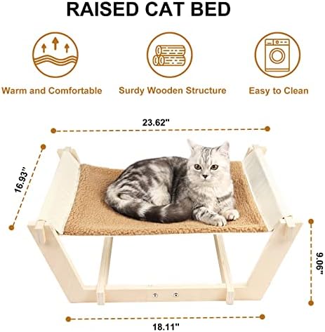 Povišeni krevet za mačke, viseće mreže za mačke za kućne ljubimce Odvojivi drveni vanjski krevet za kućne ljubimce za igru i spavanje
