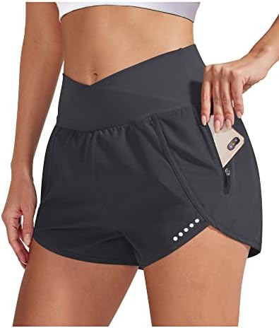 G4free žene koje trče kratke hlače sa džepovima s patentnim zatvaračem Brzi suhi atletski trening teretane kratke hlače s oblogom