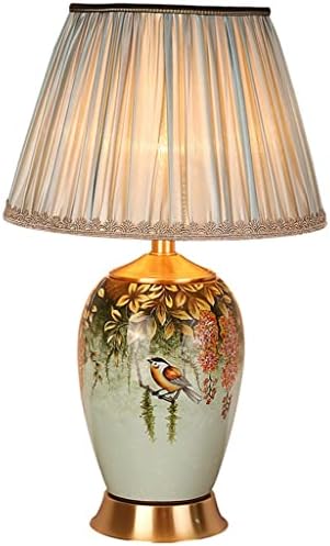 SLNFXC spavaća soba dnevna soba stolna svjetiljka kreveta svjetiljka toplo retro ručno oslikani cvijet i ptica kineska stolna svjetiljka