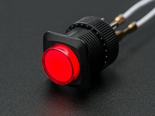 Adafruit 16 mm osvijetljeni tipka - Crveni prekidač za uključivanje/isključivanje [ADA1442]