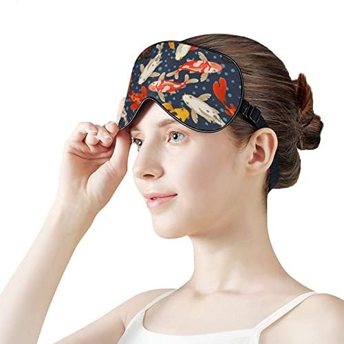 Koi šaran uzorak japanskog stila maska ​​za spavanje izdržljive prekrivače maske za očnjake s podesivim remenom za muškarce žene