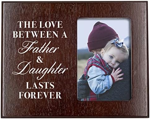 Elegantni potpisi ljubav između oca i kćeri traju zauvijek - Wood Frame Frame drži 4x6 fotografija - kćer ili tata poklon za rođendan,