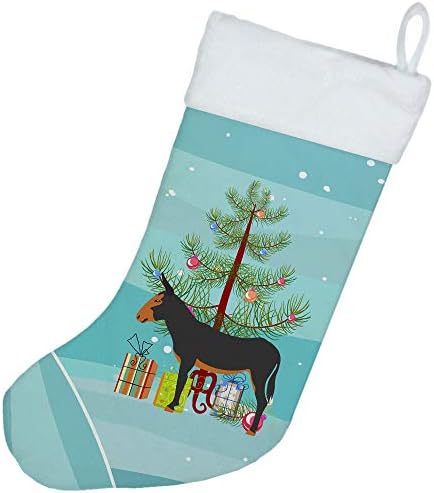 Caroline's Treasures bb9222cs Katalonski magarac božićna božićna čarapa, teal, kamin viseće čarape božićna sezona dekor dekor Obiteljski