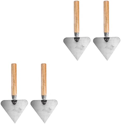 Doitool ručni alati Metalna lopatička trokuta Položanje betona Alat za lopatice: 4pcs Ravni poliranje lopatica s drvenom ručicom betona